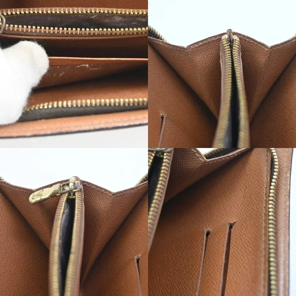 LOUIS VUITTON LV Logo 2 Set Zipper Wallet Monogram Damier Leather Brown 64KC511 - Picture 10 of 13